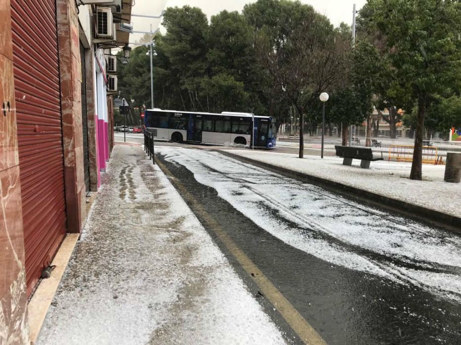 Rayos, lluvia y granizo en el Vinalopó