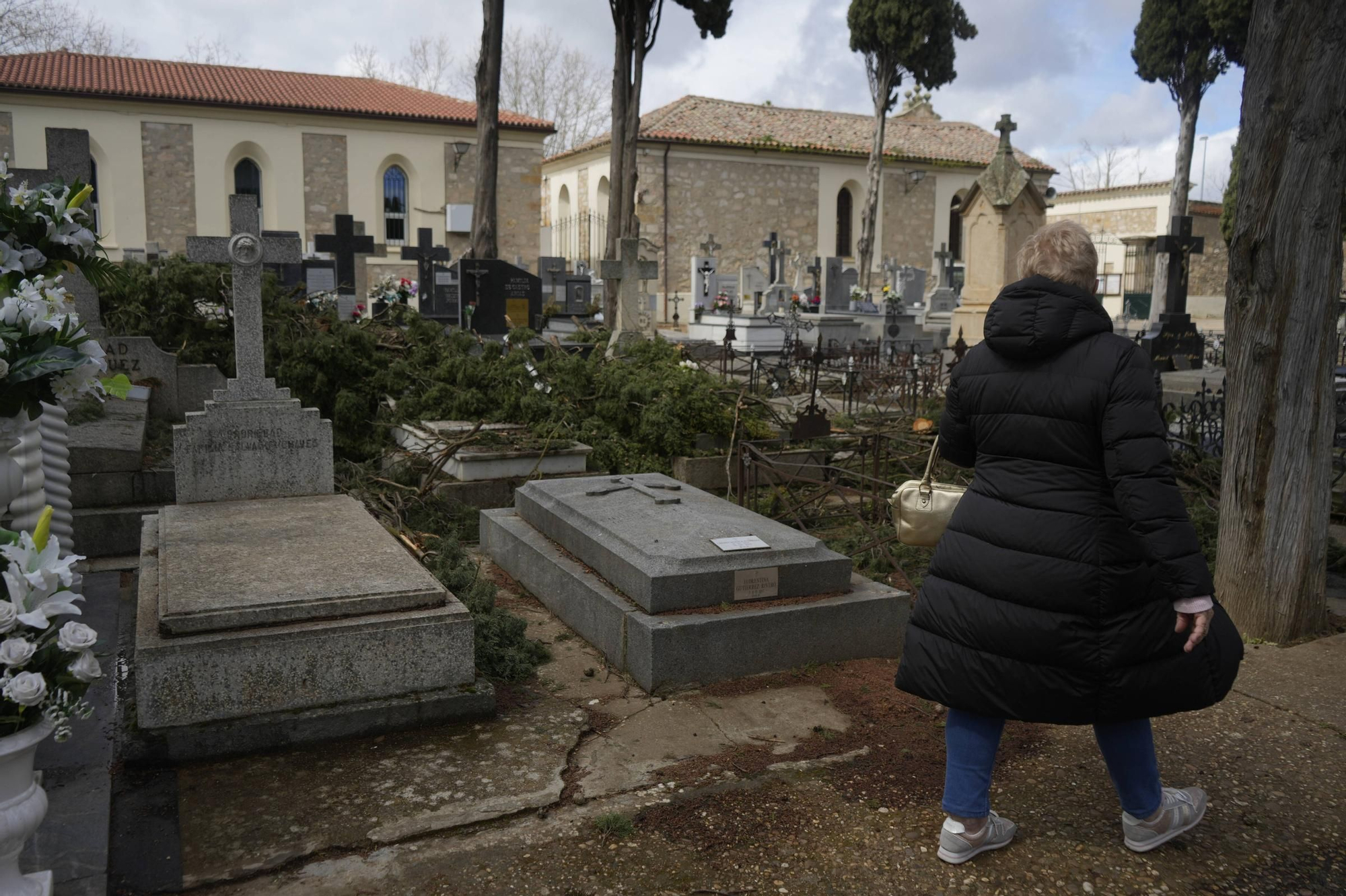 Los importantes daños del temporal en el Cementerio de Zamora