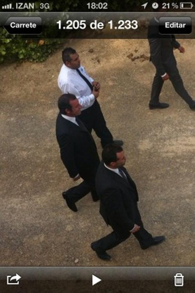 Sandro Rosell, a su llegada al Castillo de Tamarit