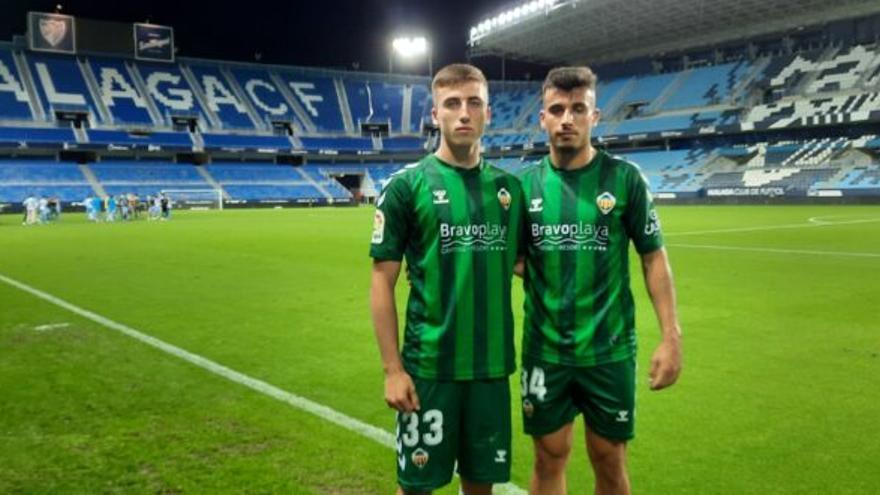 Los canteranos Koke y Aaron Romero, tras debutar en La Rosaleda.