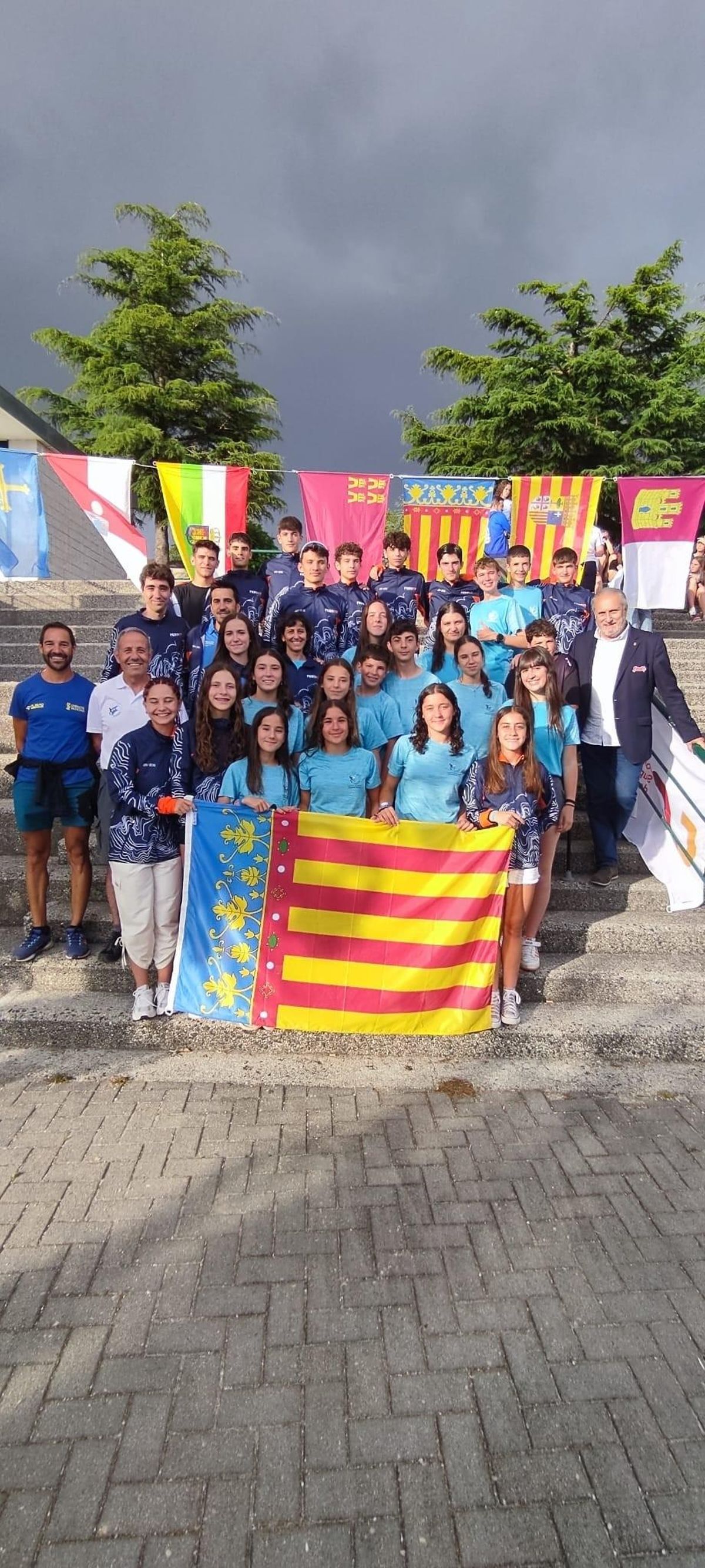Equipos de la Selecció Valenciana en el campeonato CESA 2025 en Santiago de Compostela.