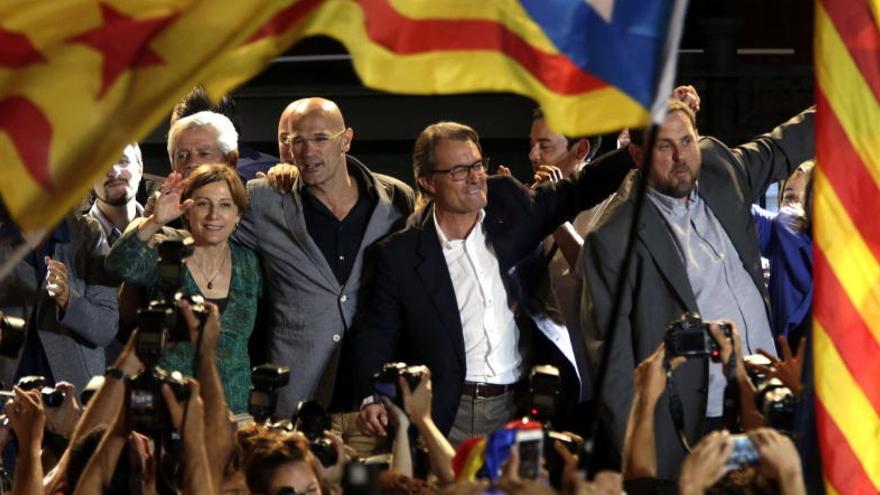 Mas, Romeva y Junqueras, tras la jornada del 27-S.