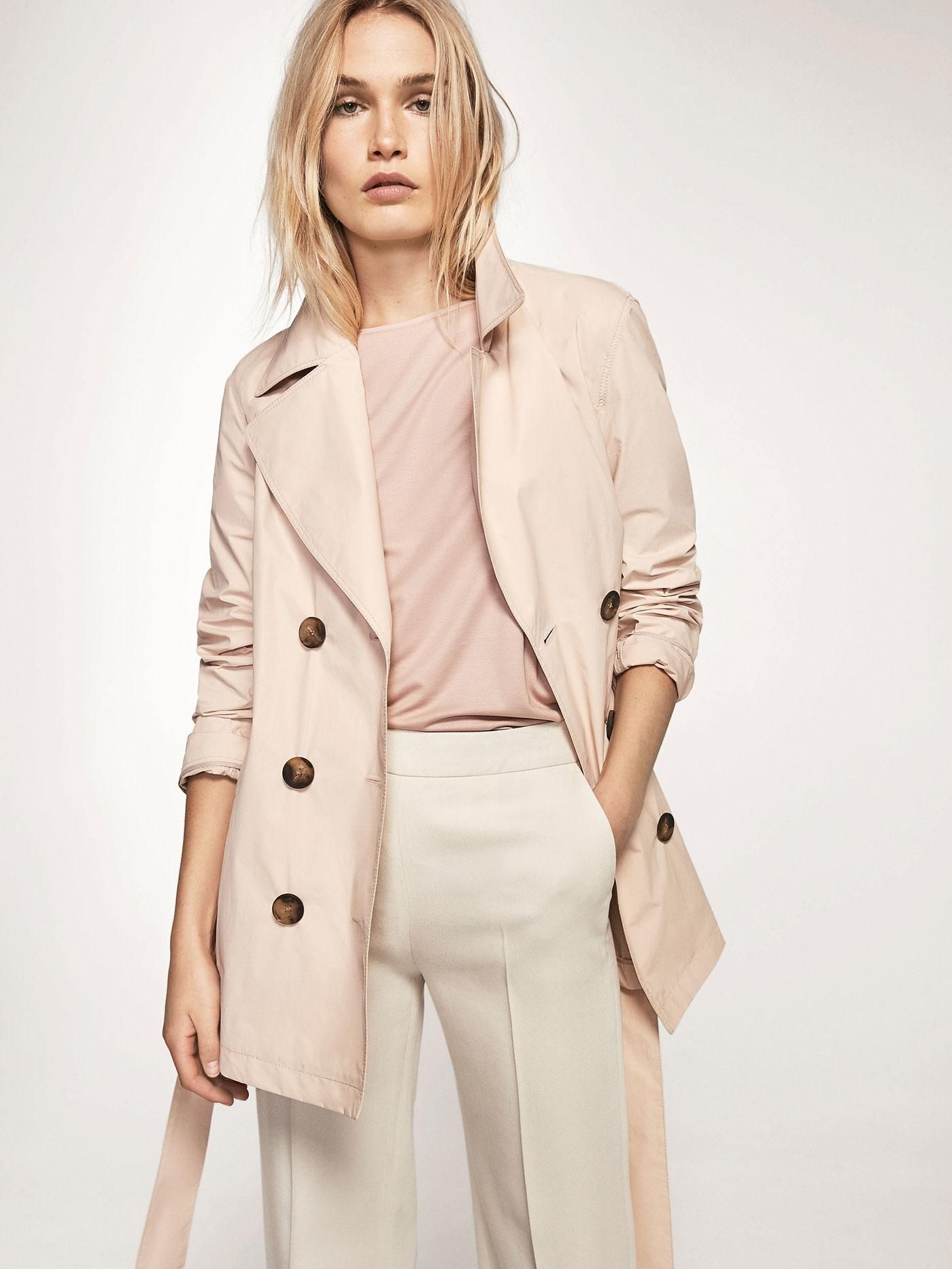 Gabardina popelín lisa, Massimo Dutti
