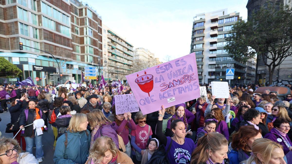Última manifestación del 8M en València.