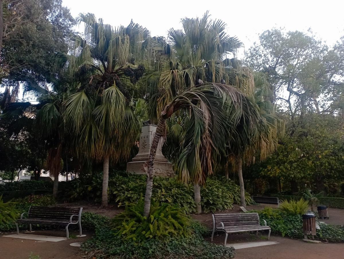 Otro ángulo del monumento al Comandante Benítez, en el Parque, esta semana.