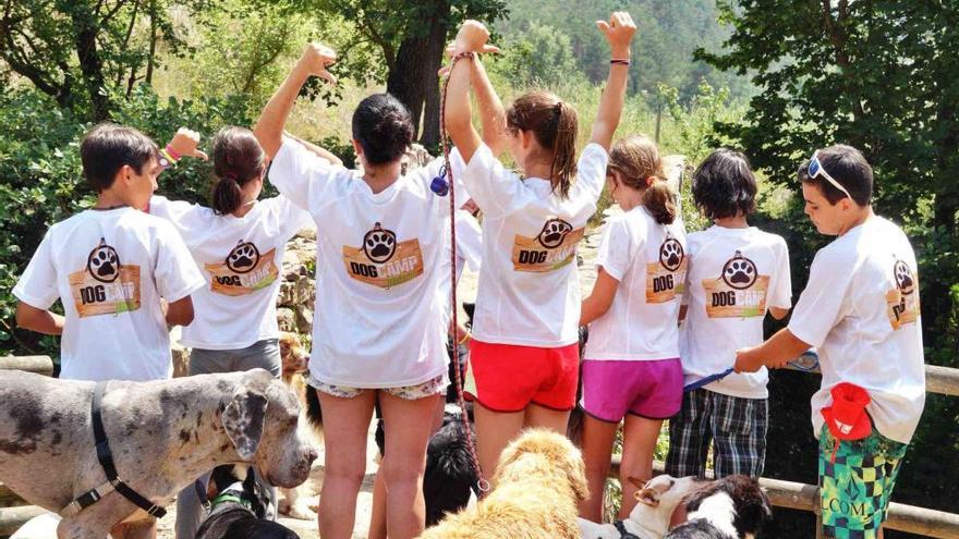 Nens amb gossos a la Dog Camp Junior