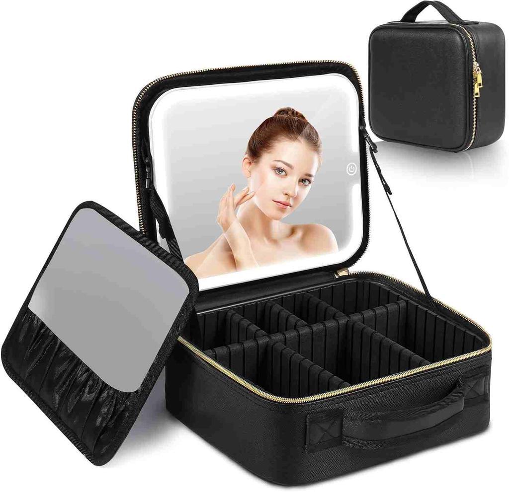 Organizador de maquillaje con espejo LED