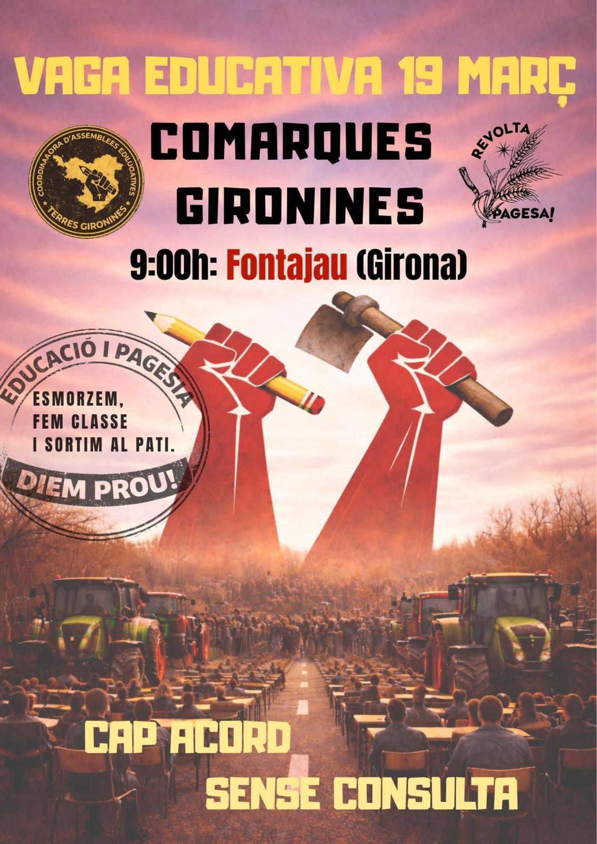 El cartell de la crida de la mobilització dels pagesos.