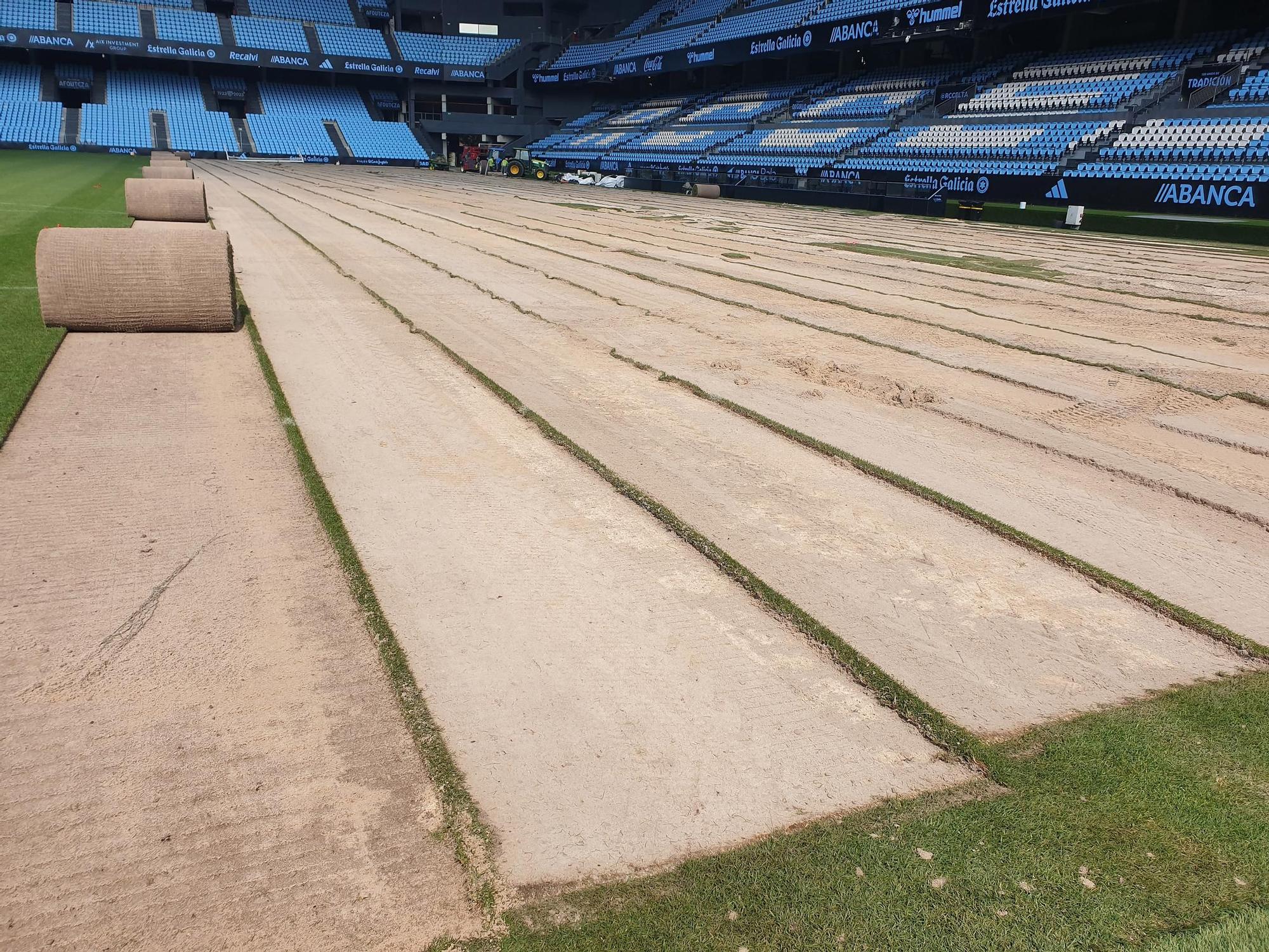 Un nuevo manto para Balaídos: el estadio vigués renueva su césped