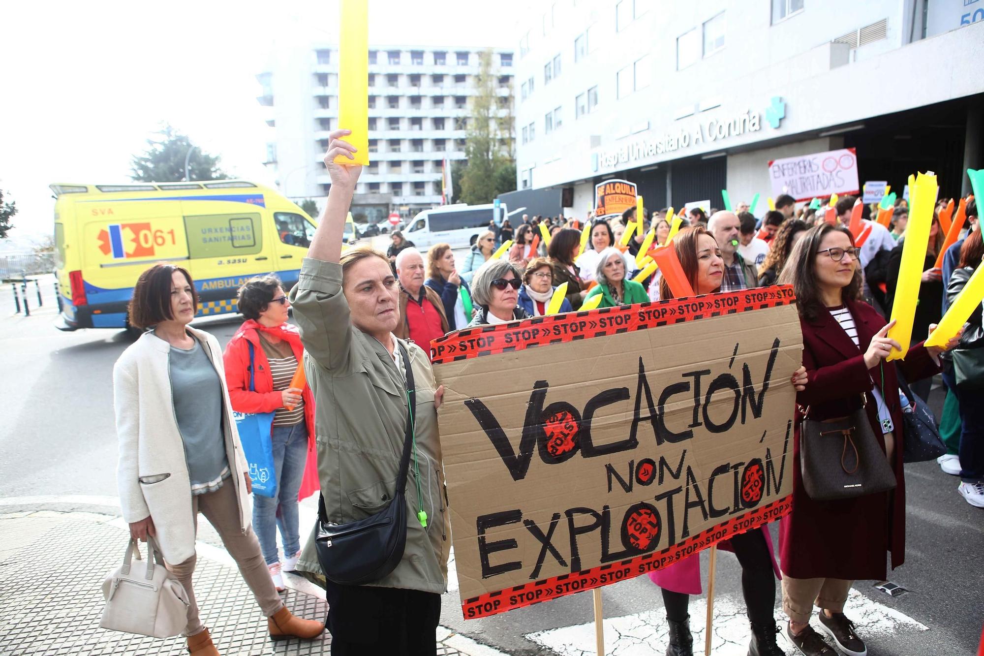 Enfermeras vuelven a manifestarse este jueves ante ocho hospitales de Galicia para reclamar mejores condiciones laborales