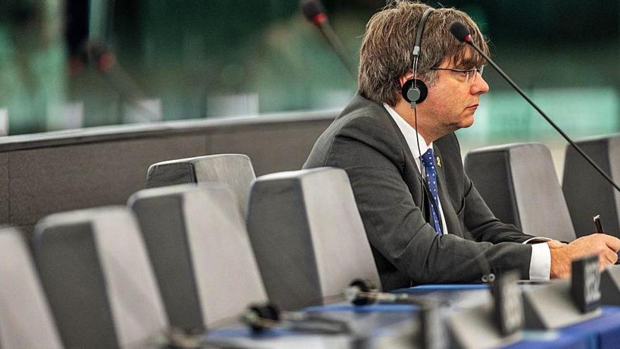 Puigdemont, al Parlament Europeu en una fotografia d&#039;arxiu