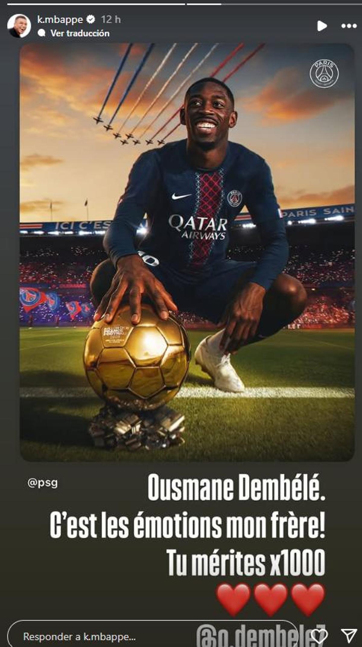 La felicitación de Mbappé