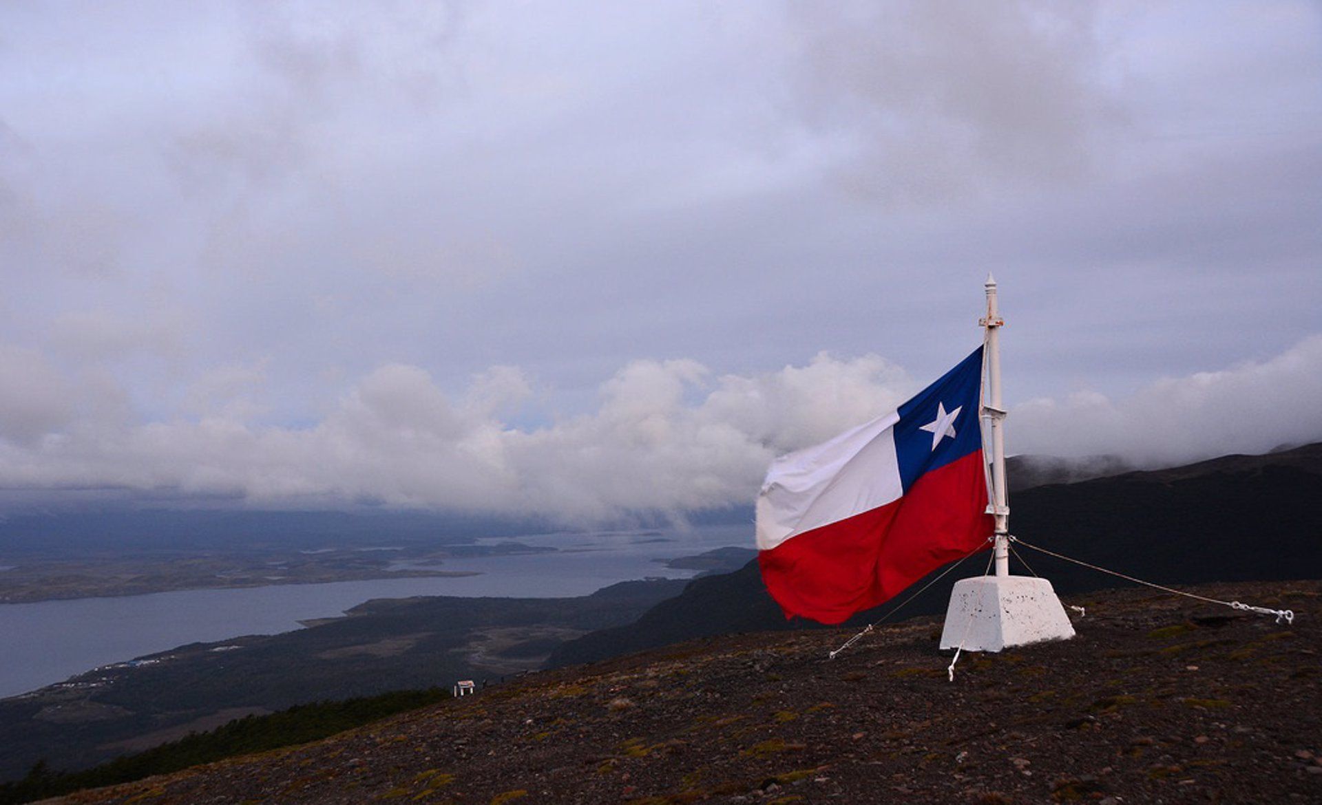 Imagen de archivo de una bandera de Chile.