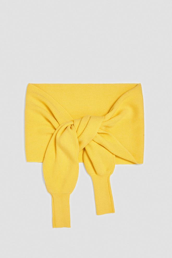 Bufanda-manoplas de Zara en amarillo