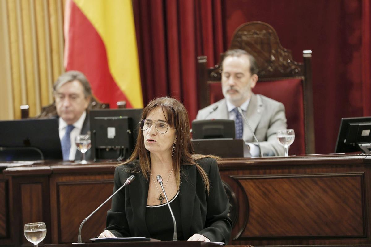 Manuela Cañadas, durante su intervención en el debate de política general.