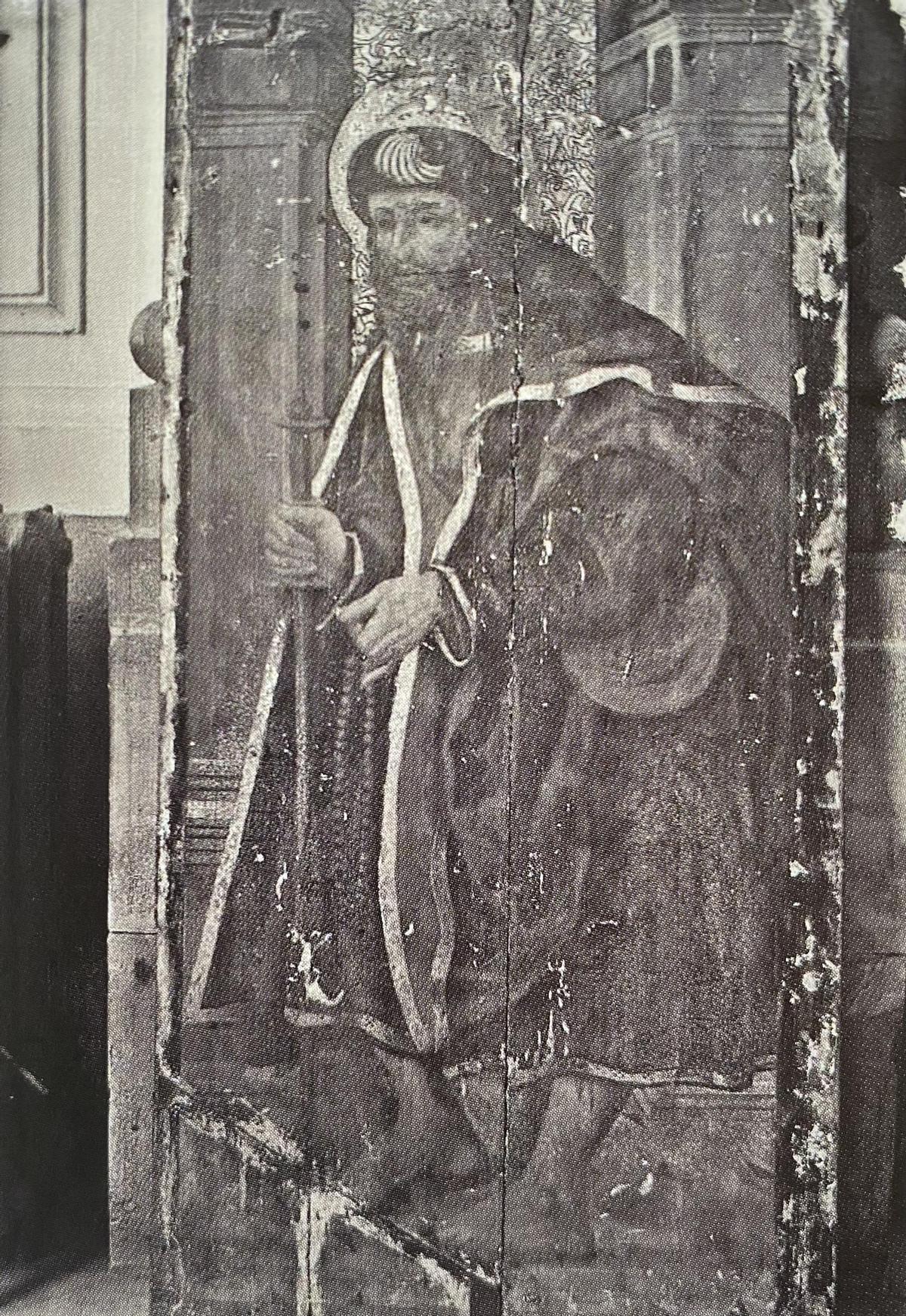 Óleo sobre madera representando a Santiago el Mayor, siglo XVI. En la actualidad, en el  Museo Arqueológico Nacional (Madrid).