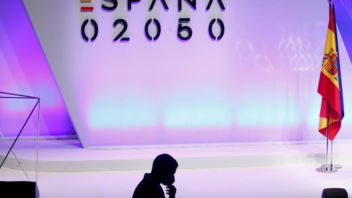 El presidente del Gobierno, Pedro Sánchez, en el acto de presentación del informe 'España 2050'.