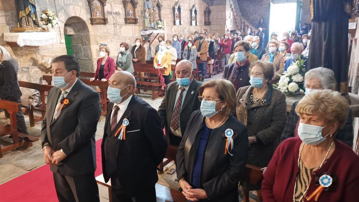 Misa en honor a la Virgen del Carmen, ayer en San Martiño de Moaña.   | // SANTOS ÁLVAREZ