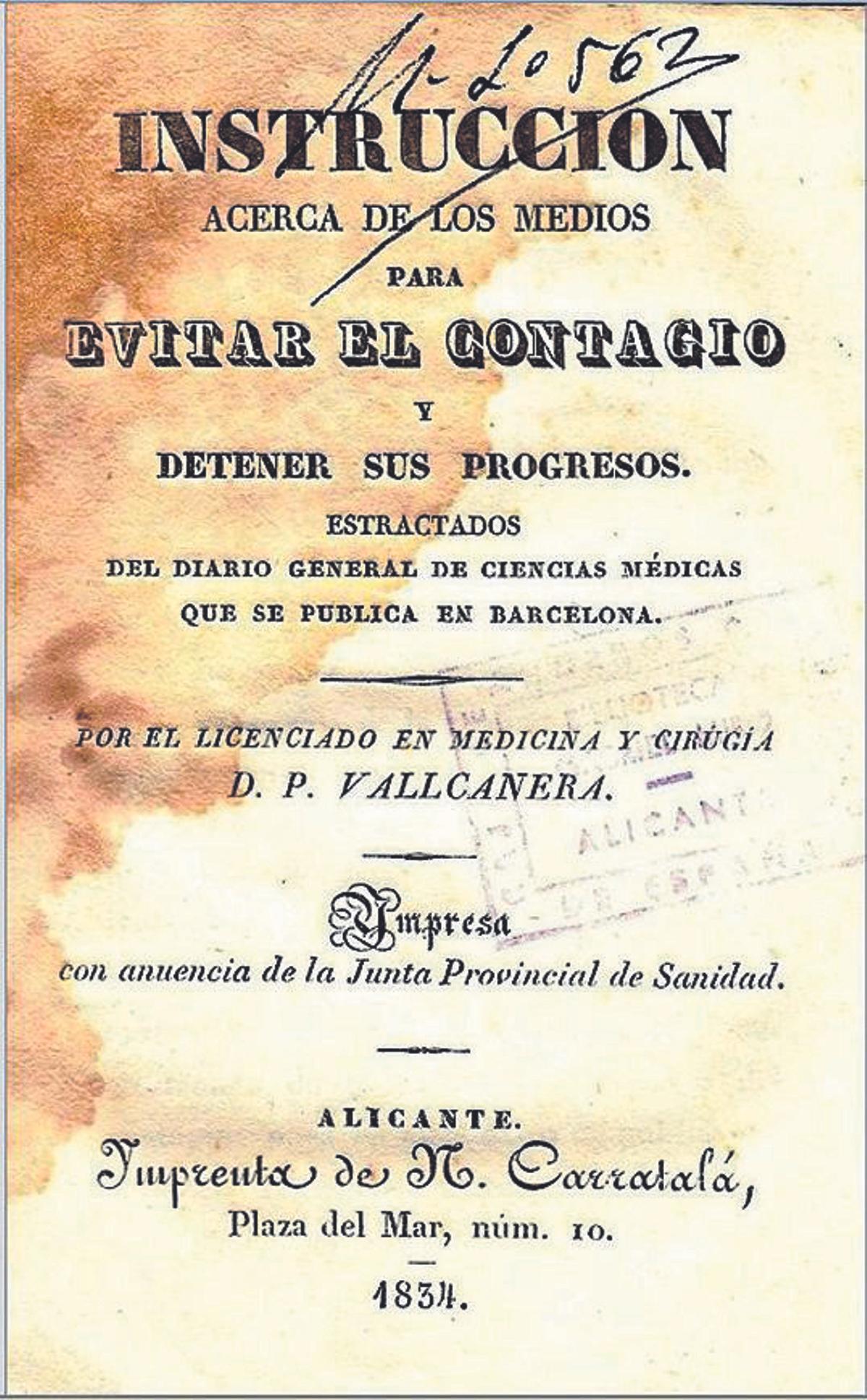 Publicación de Pascual Vallcarnera. 1834.