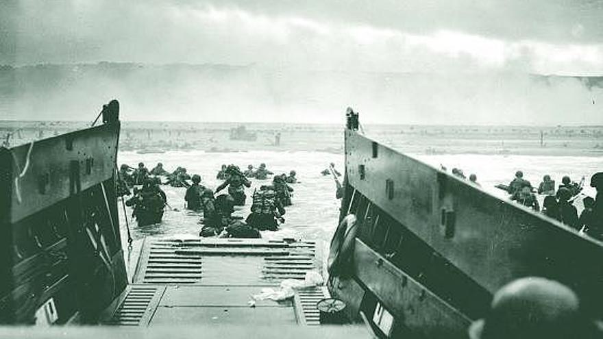 Instantánea del «Día D», durante el desembarco de Normandía.