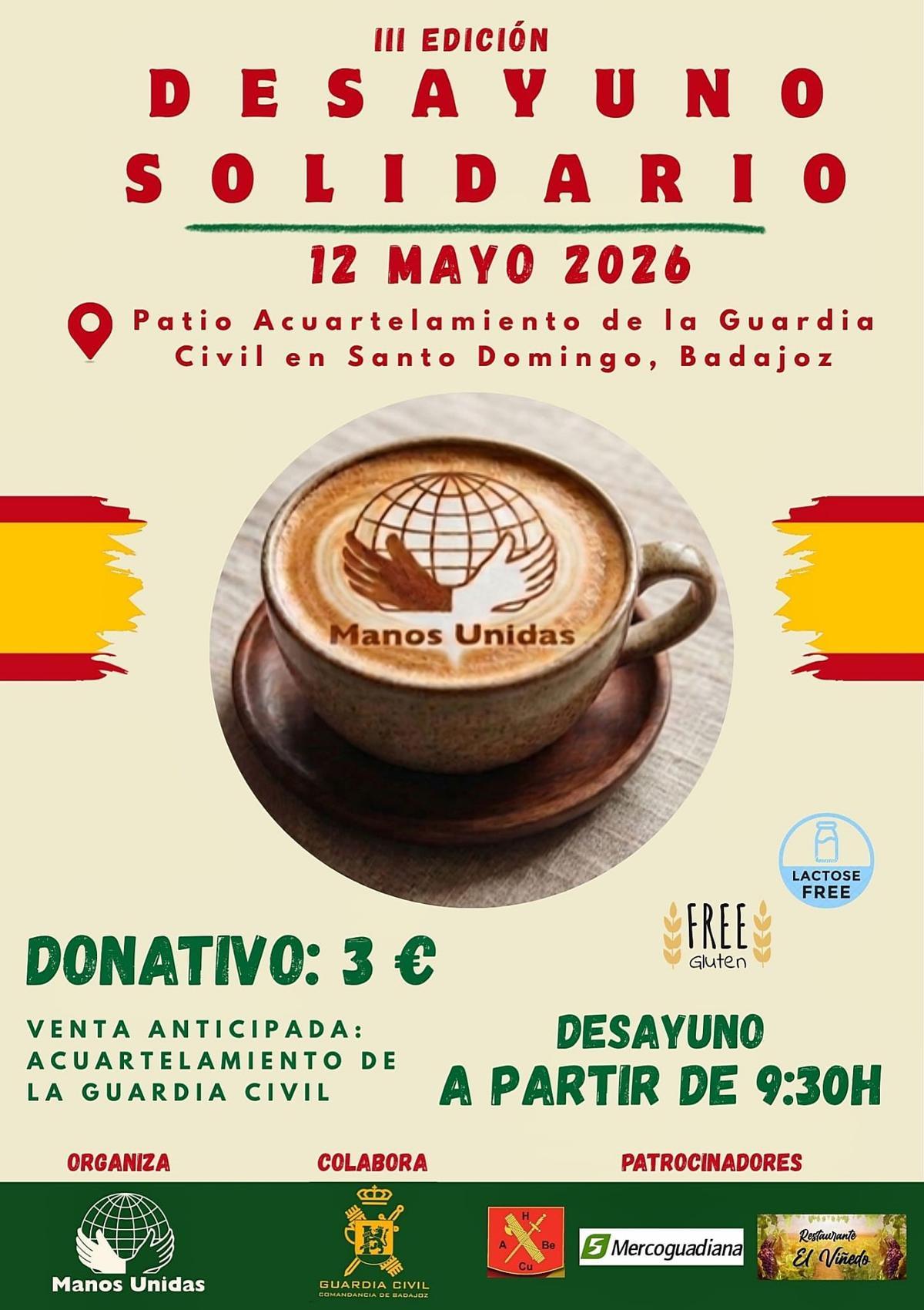 Cartel de la tercera edición del 'Desayuno Solidario' de la Guardia Civil.