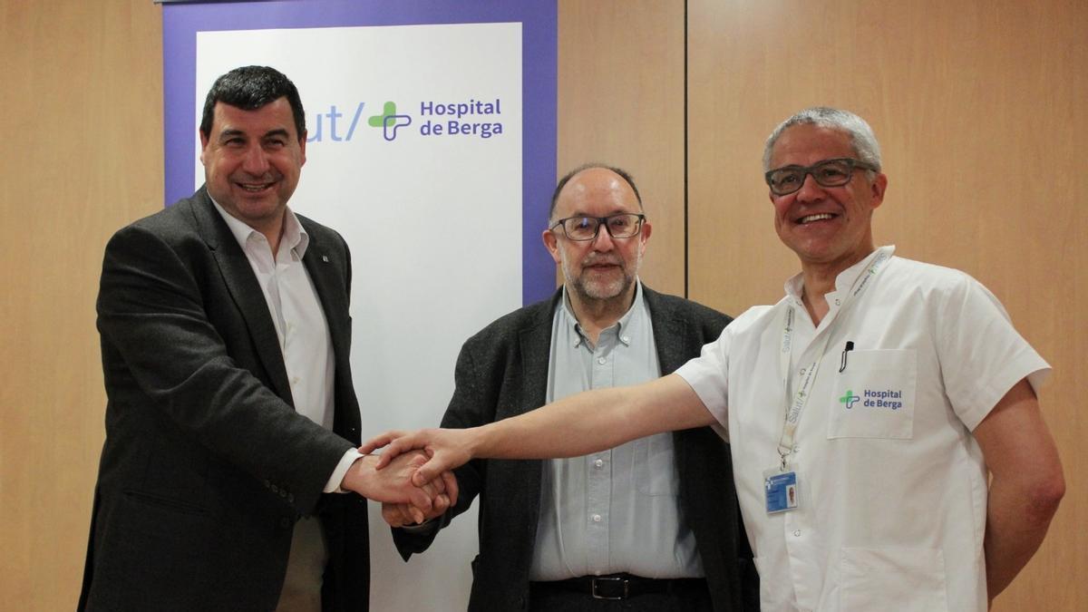 Toni Sànchez, Lluís Gamell i Òscar Bernadich, a l'Hospital de Berga
