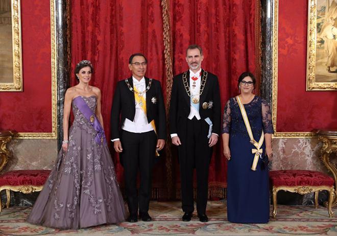 Letizia Ortiz durante la cena de gala en honor del presidente de Perú