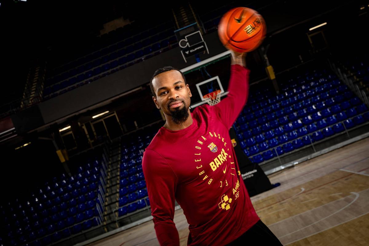 El alero estadounidense, sobre la pista del Palau durante el encuentro con El Periódico.