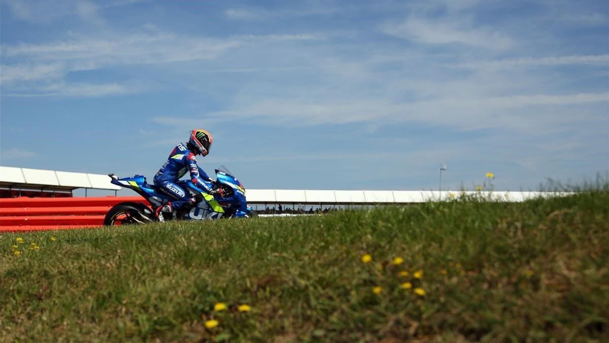 Rins, en el gran premio de Silverstone.