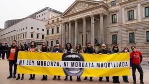 Concentración ante el Congreso contra la ley ’mordaza’, el pasado noviembre.