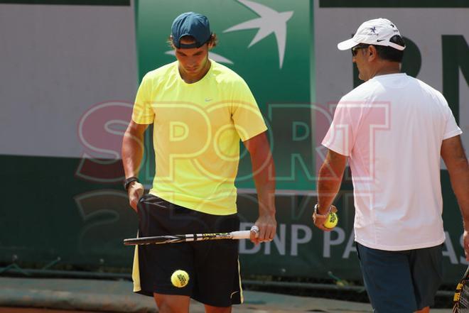 ENTRENAMIENTO NADAL Y FERRER PREVIO A LA FINAL DE ROLAND GARROS