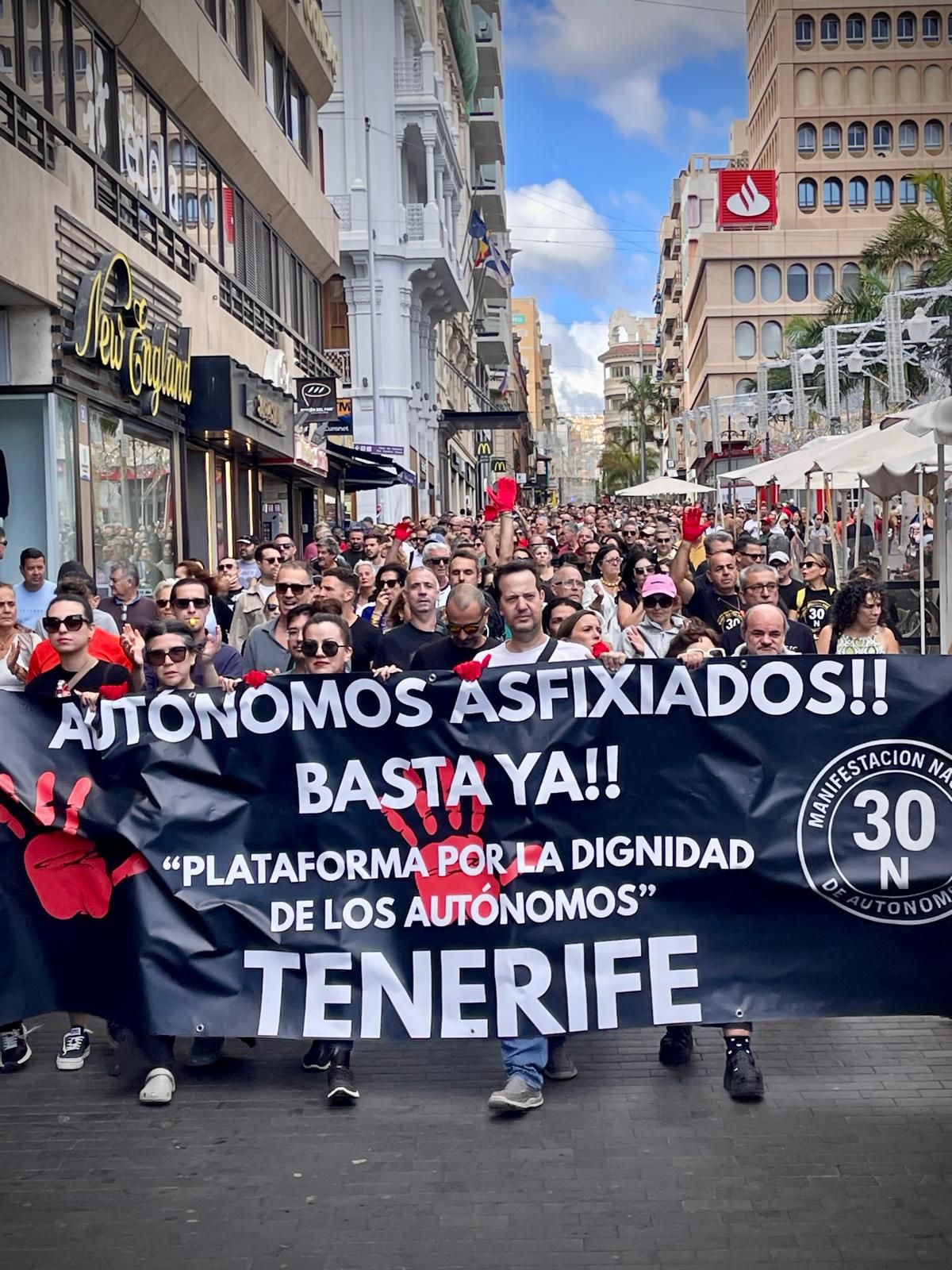 Manifestación autónomos en Santa Cruz de Tenerife
