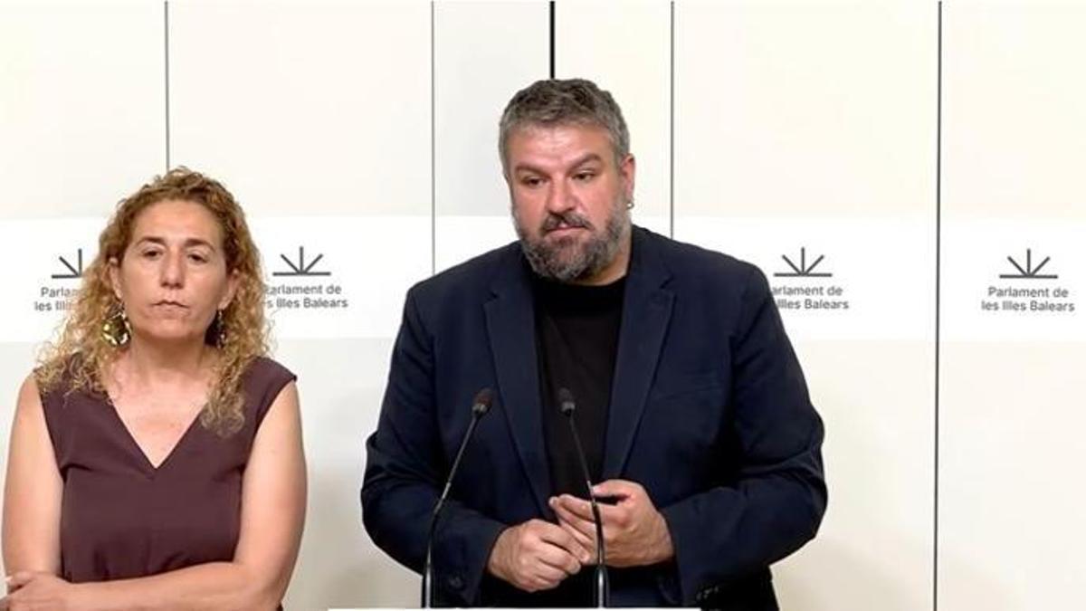 Los portavoces de Més, Lluís Apesteguia y Catalina Inés Perelló.