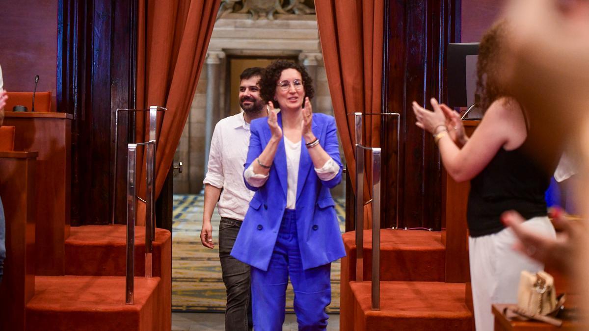 Marta Rovira, a su llegada al Parlament