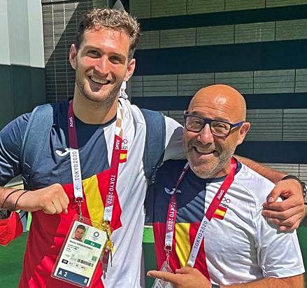 Con el judoka Niko Shera.