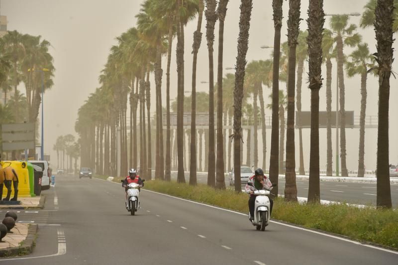 22-02-2020 LAS PALMAS DE GRAN CANARIA. Calima en la avenida marítima  | 22/02/2020 | Fotógrafo: Andrés Cruz