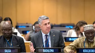 Albiol pide ante la ONU mejorar la financiación de los ayuntamientos para cumplir las metas de la Agenda 2030