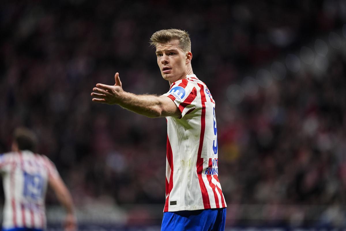 Alexander Sorloth of Atletico de Madrid reacts during the Spanish League, LaLiga EA Sports, football match played between Atletico de Madrid and Real Sociedad at Riyadh Air Metropolitano stadium on March 07, 2026, in Madrid, Spain. AFP7 07/03/2026 ONLY FOR USE IN SPAIN. Oscar J. Barroso / AFP7 / Europa Press;2026;SPAIN;SPORT;ZSPORT;SOCCER;ZSOCCER;Atletico de Madrid v Real Sociedad - LaLiga EA Sports;