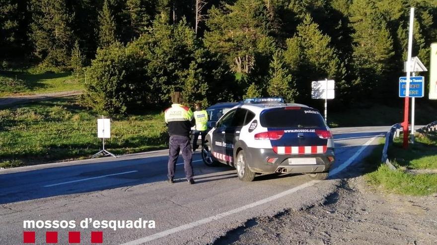 El control i el vehicle aturat pels Mossos