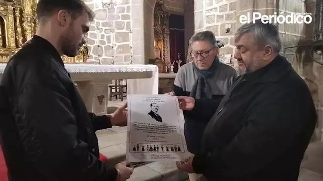 Vídeo | Homenaje al poeta Gabriel y Galán en la iglesia de Plasencia donde se casó
