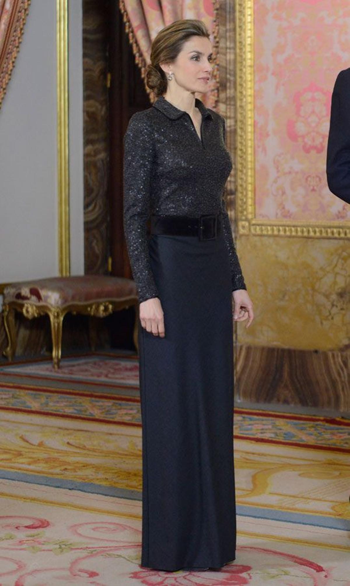 Letizia Ortiz de Felipe Varela en la recepción al Cuerpo Diplomático en 2015