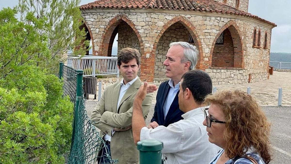 El presidente del PP-Aragón, Jorge Azcón, en Nonaspe, este miércoles.