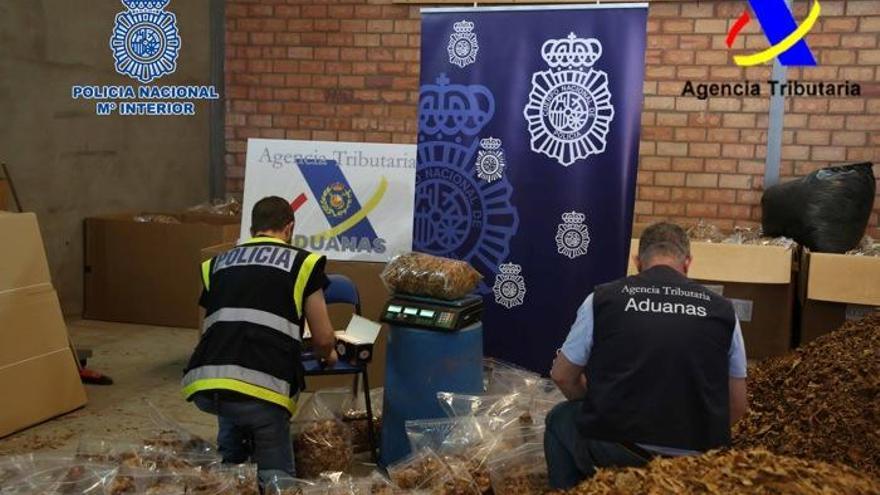 Tabaco de contrabando intervenido.