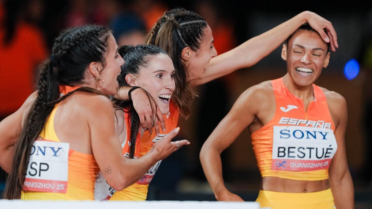 ¡No se lo creían ni ellas! El 4x4100 femenino consiguieron el récord español de atletismo