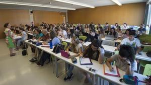 Interior de un aula de la Universtitat Rovira Virgili.