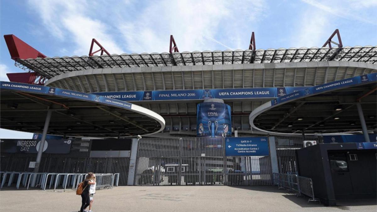 San Siro se prepara para recibir a Real Madrid y Atlético