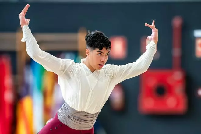 Hugo Betancor, quinto clasificado en el Campeonato de España juvenil de patinaje artístico en la modalidad libre individual