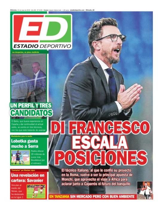 Portada ESTADIO DEPORTIVO miércoles 22 mayo 2019