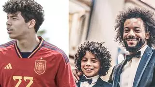 El hijo de Marcelo ya golea con la selección española