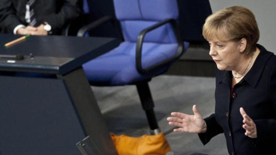 Angela Merkel en el Bundestag.